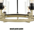 Farmhouse 6 Lights Black Wagon Wheel Pendant Light Large Round Chandelier For Dining Room